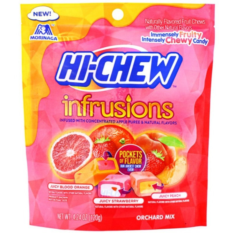Morinaga Hi Chew Infrusions Orchard Mix with Blood Orange, Strawberry, and Peach
