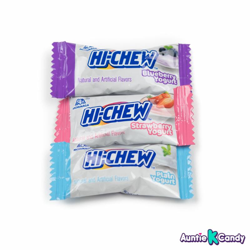 Morinaga Hi Chew Yogurt Mix Chewy Candy with Plain, Strawberry and Blueberry Flavor, 3.17 oz