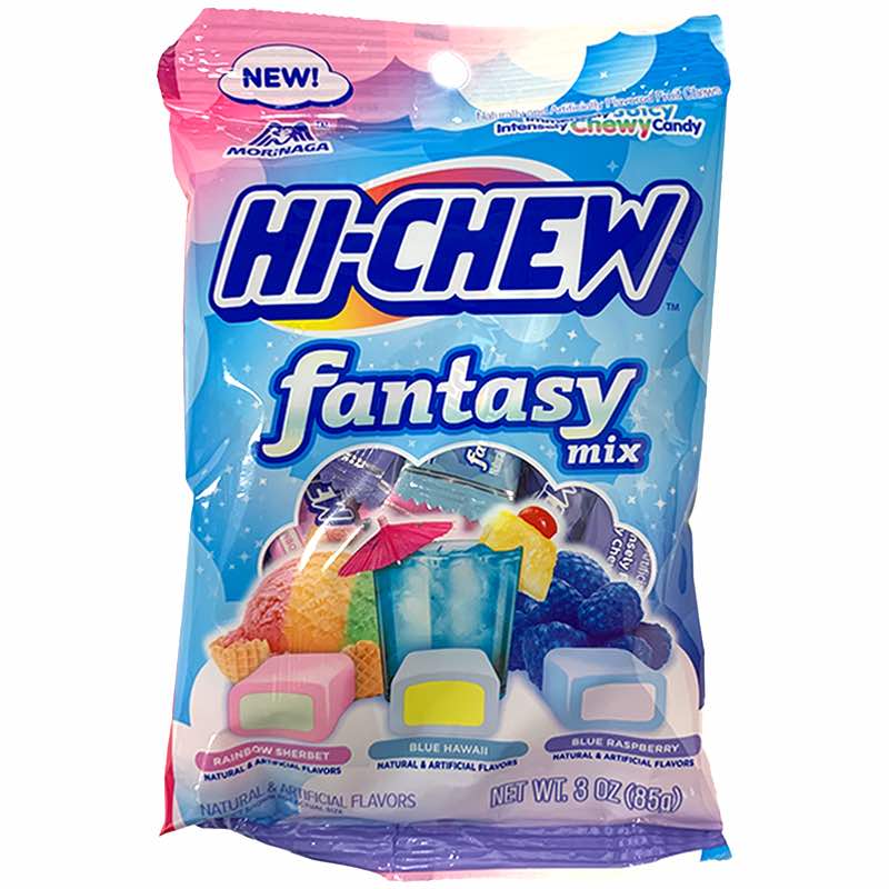 Morinaga Hi Chew Fantasy Mix Bag, Rainbow Sherbert, Blue Hawaii, Blue Raspberry