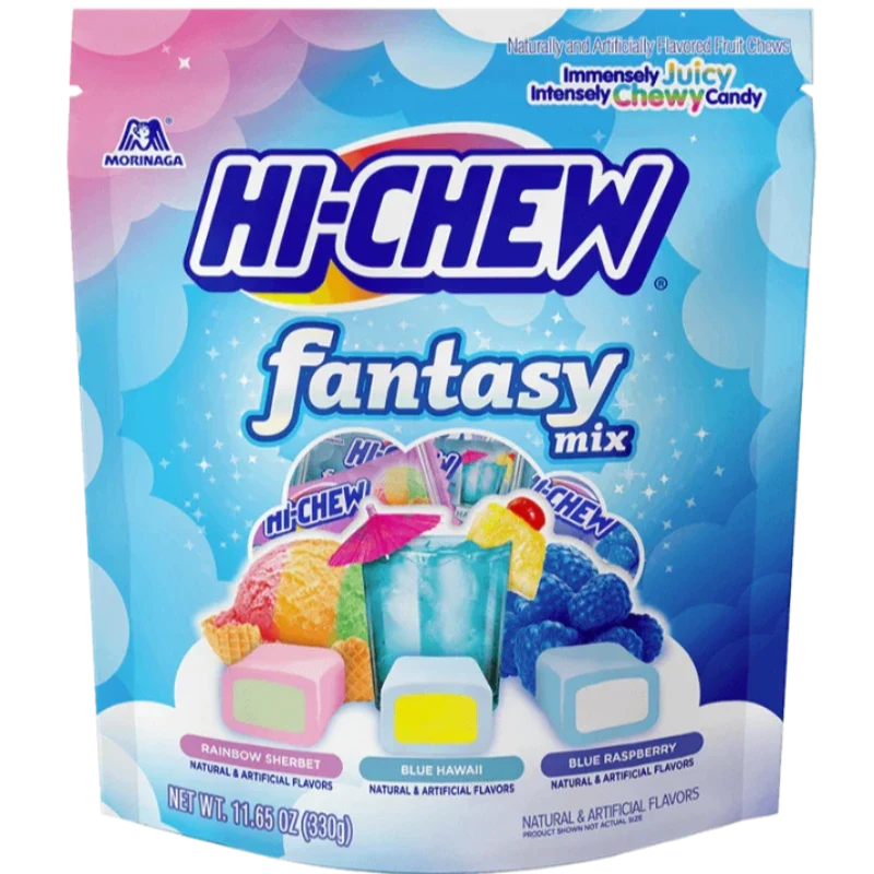 Morinaga Hi Chew Fantasy Mix Bag, Rainbow Sherbert, Blue Hawaii, Blue Raspberry