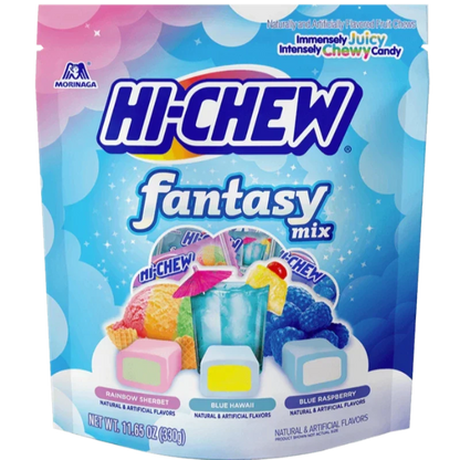 Morinaga Hi Chew Fantasy Mix Bag, Rainbow Sherbert, Blue Hawaii, Blue Raspberry