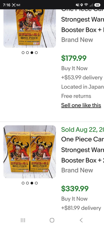 One Piece OP-17 World's Strongest Warriors Booster Box(JPN)