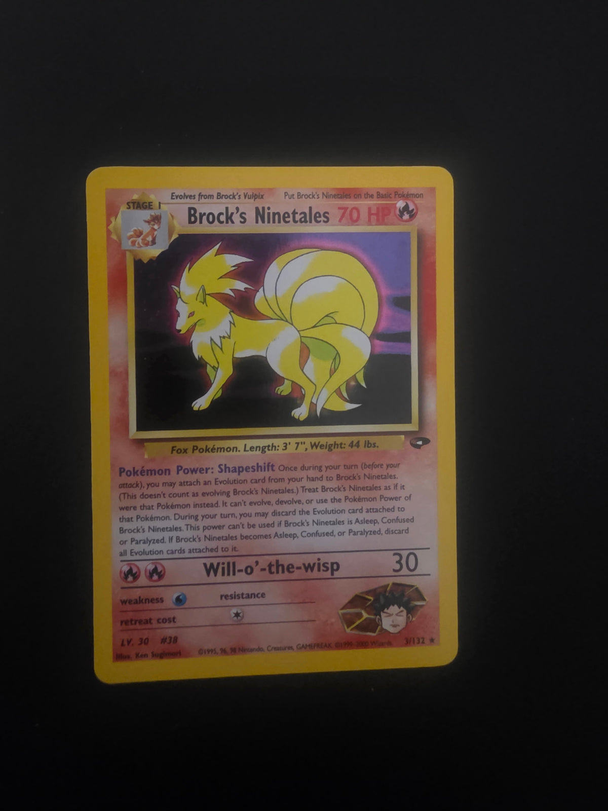 Pokemon Brock's Ninetales Holo (Unlimited) Near Mint