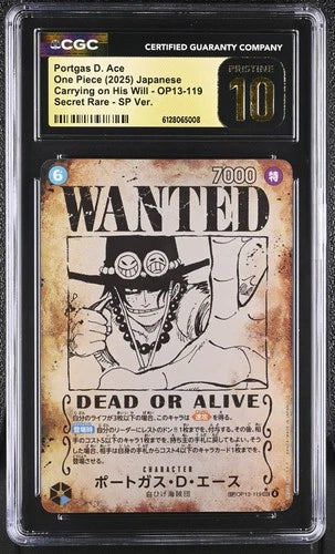 One Piece Portgas D. Ace OP13-119 (SP) CGC Pristine 10  Japanese